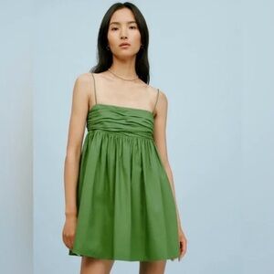 Reformation Catarina mini dress, palm green, size 6